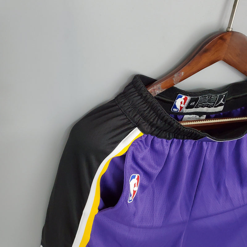 Shorts Los Angeles Lakers Purple Black Side NBA