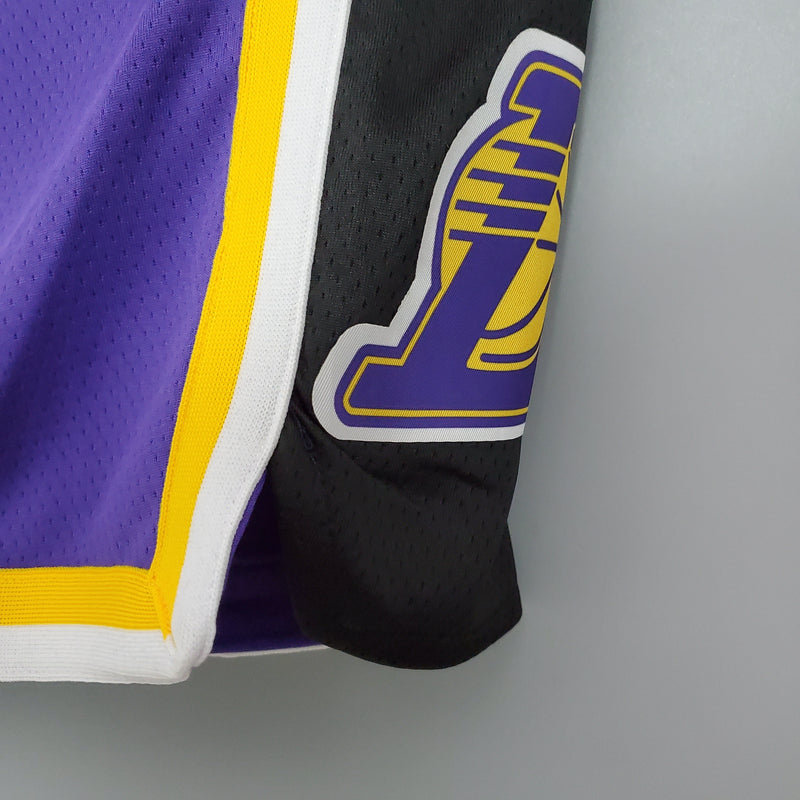 Shorts Los Angeles Lakers Purple Black Side NBA