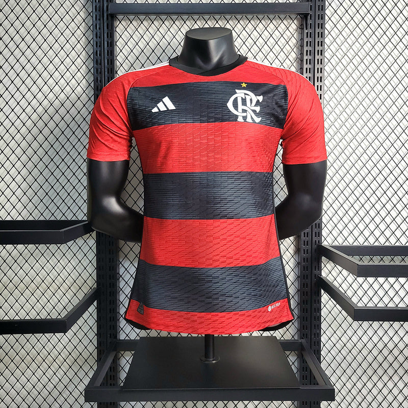 CAMISOLA VERSÃO PLAYER DO FLAMENGO 23/24 VERMELHO E PRETO