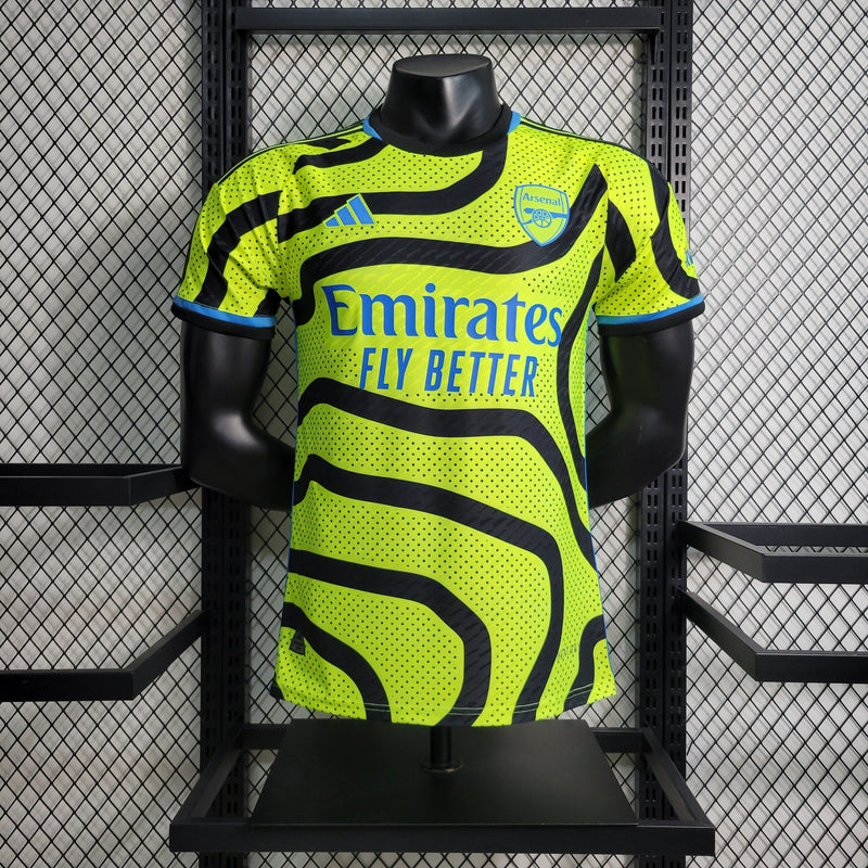 CAMISOLA VERSÃO PLAYER DO ARSENAL 23/24 VERDE NEON E PRETO