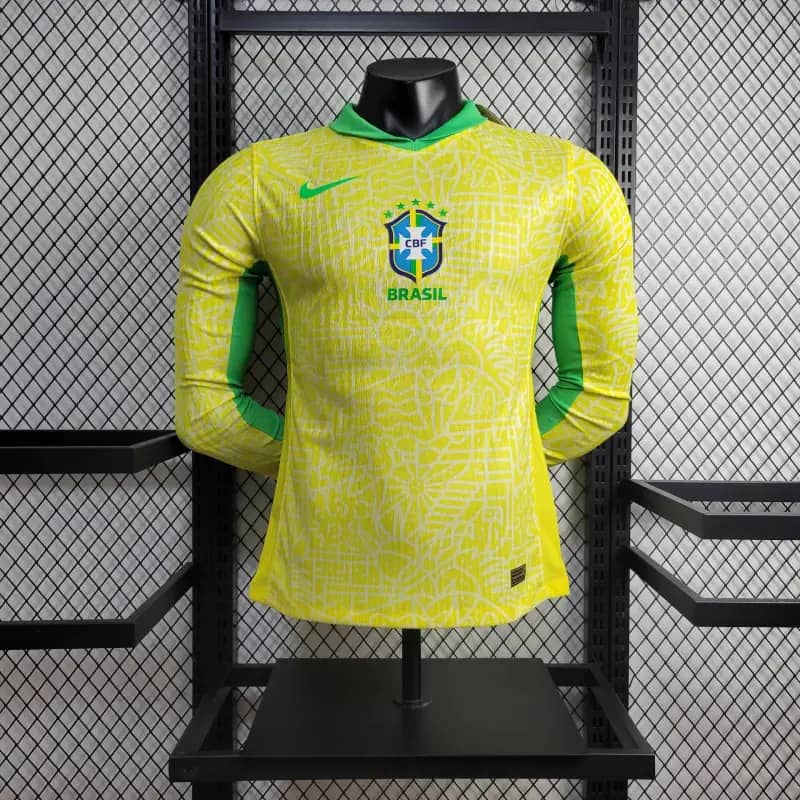 CAMISOLA MANGA LONGA DO BRASIL 24/25 AMARELO