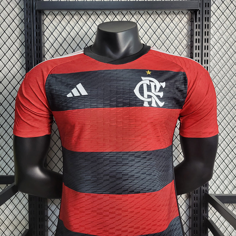 CAMISOLA VERSÃO PLAYER DO FLAMENGO 23/24 VERMELHO E PRETO